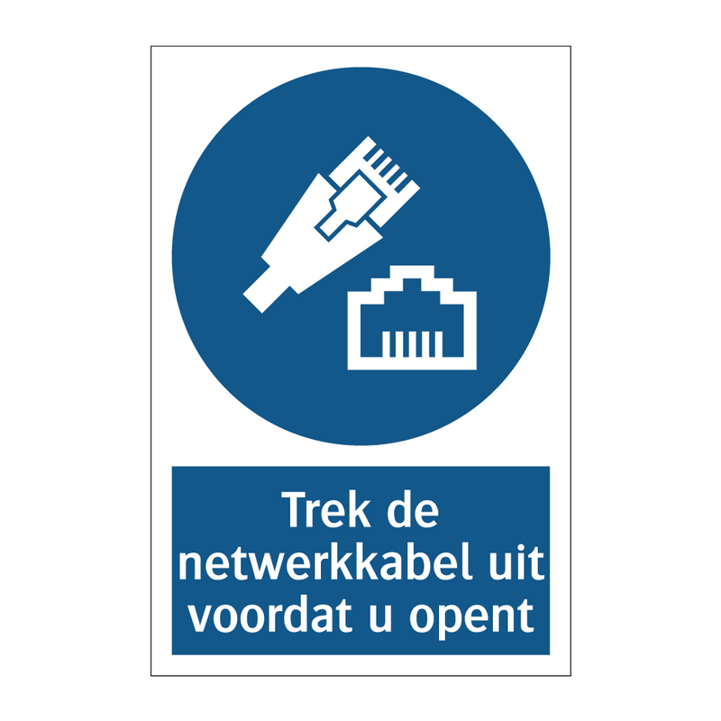 Trek de netwerkkabel uit voordat u opent & Trek de netwerkkabel uit voordat u opent