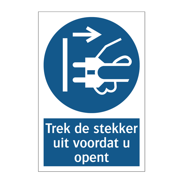 Trek de stekker uit voordat u opent & Trek de stekker uit voordat u opent