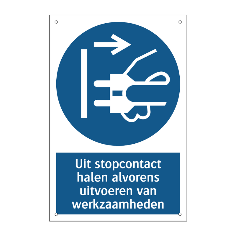 Uit stopcontact halen alvorens uitvoeren van werkzaamheden