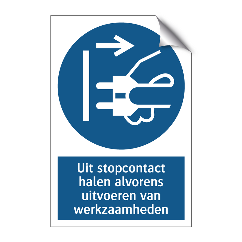 Uit stopcontact halen alvorens uitvoeren van werkzaamheden