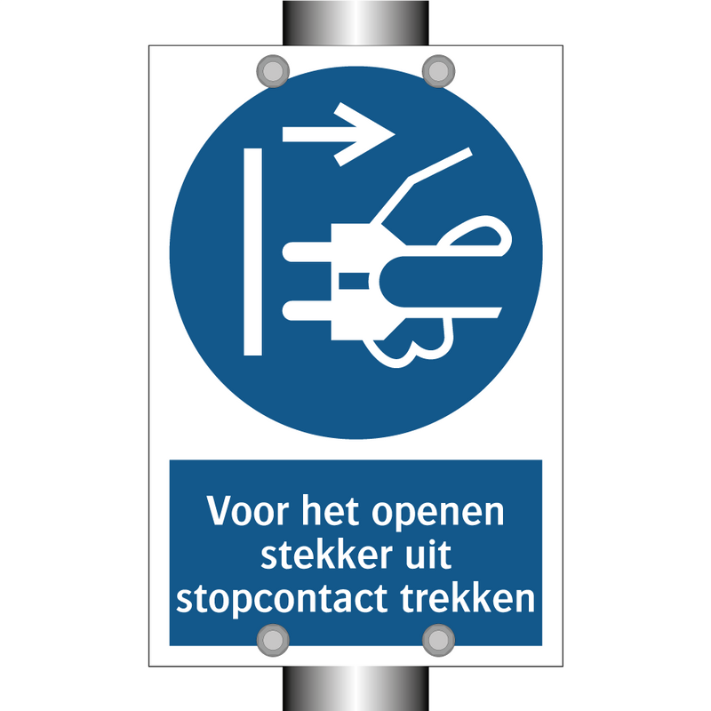 Voor het openen stekker uit stopcontact trekken & Voor het openen stekker uit stopcontact trekken