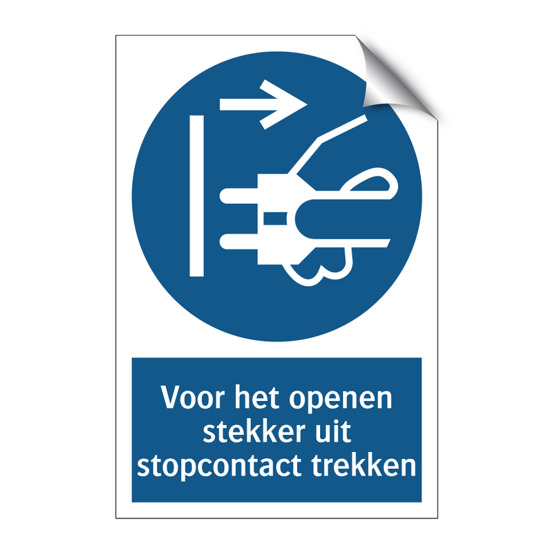 Voor het openen stekker uit stopcontact trekken & Voor het openen stekker uit stopcontact trekken