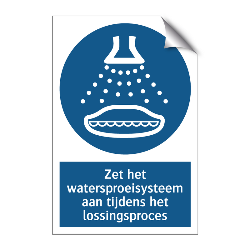 Zet het watersproeisysteem aan tijdens het lossingsproces