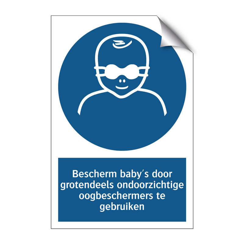 Bescherm baby's door grotendeels ondoorzichtige oogbeschermers te gebruiken