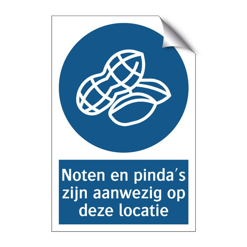 Noten en pinda's zijn aanwezig op deze locatie & Noten en pinda's zijn aanwezig op deze locatie