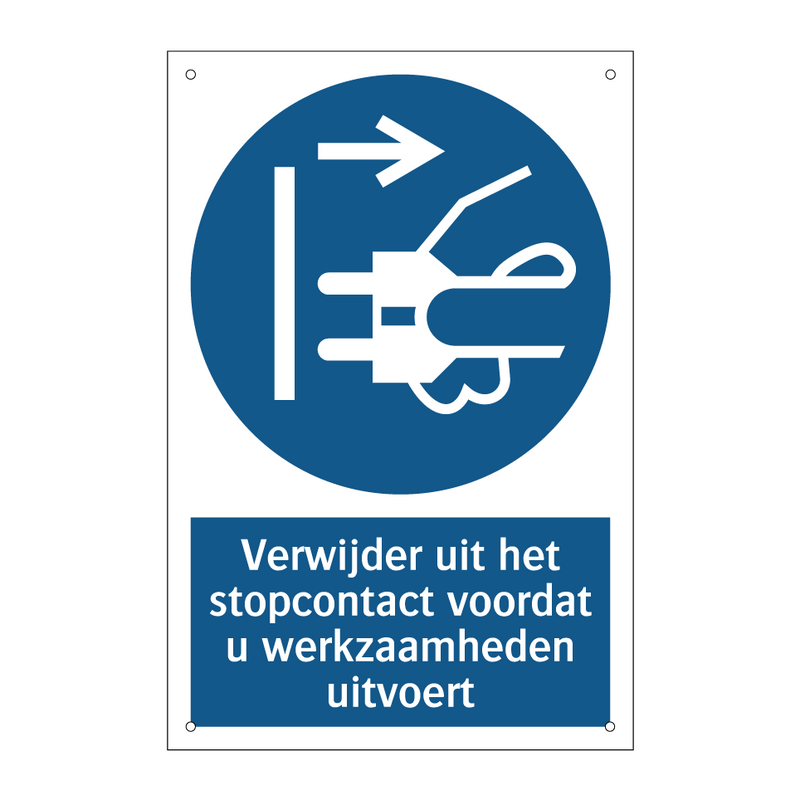 Verwijder uit het stopcontact voordat u werkzaamheden uitvoert