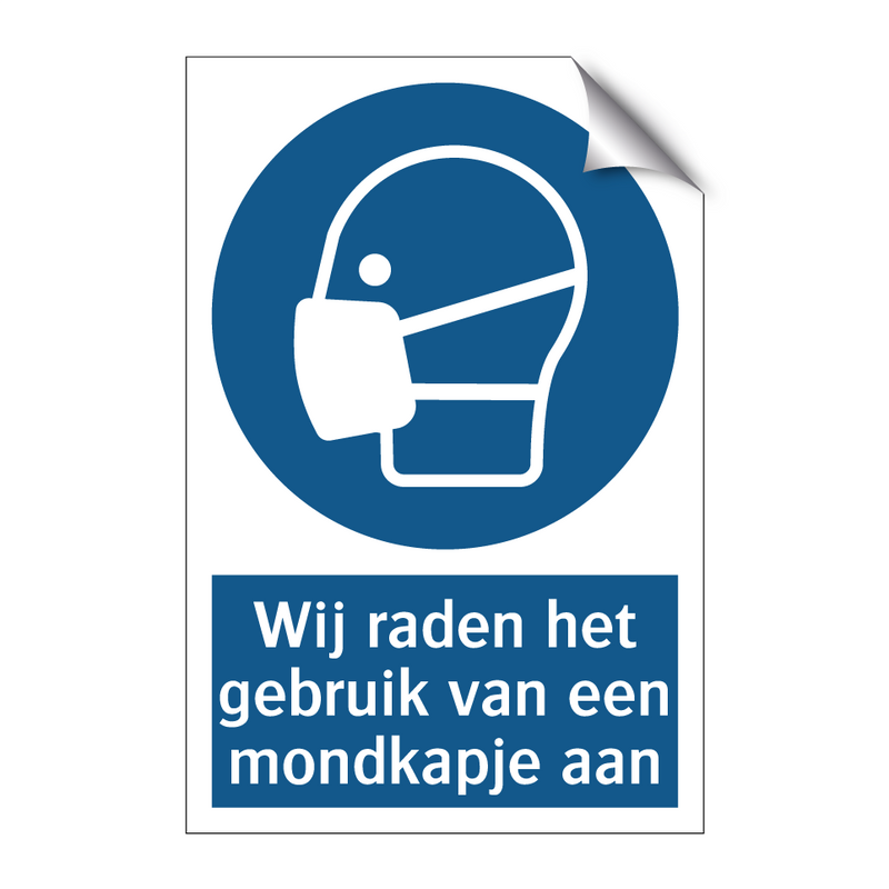 Wij raden het gebruik van een mondkapje aan & Wij raden het gebruik van een mondkapje aan