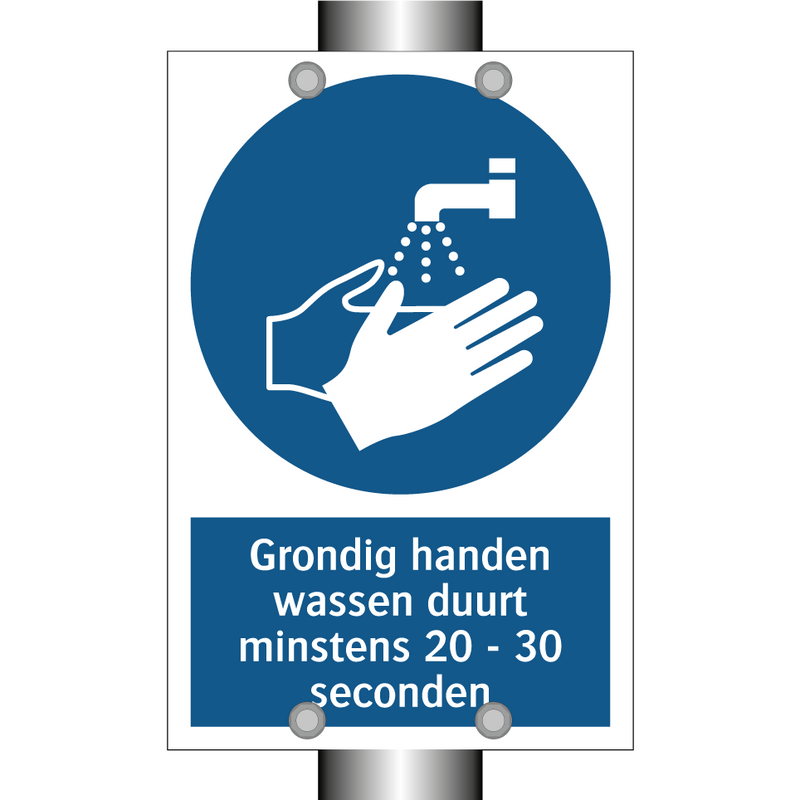 Grondig handen wassen duurt minstens 20 - 30 seconden