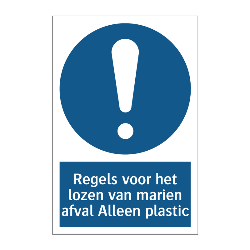 Regels voor het lozen van marien afval Alleen plastic