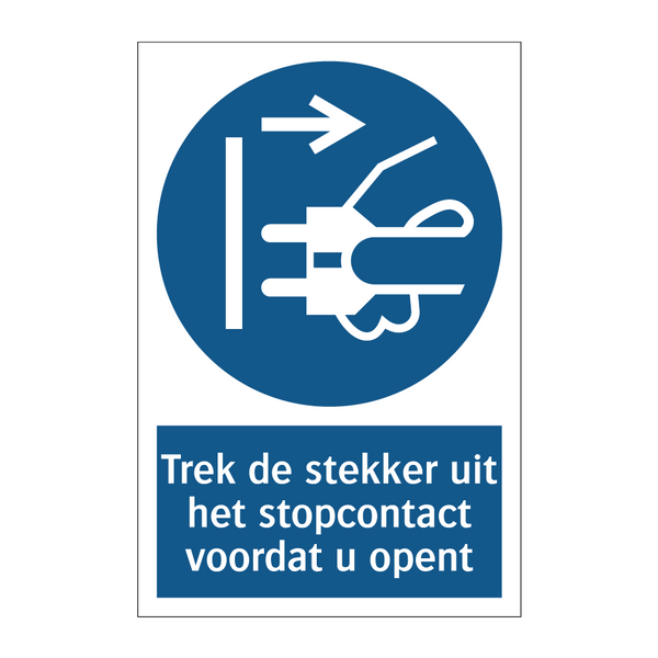 Trek de stekker uit het stopcontact voordat u opent