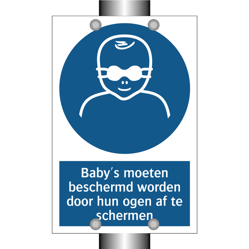 Baby's moeten beschermd worden door hun ogen af te schermen