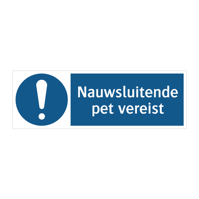 Nauwsluitende pet vereist & Nauwsluitende pet vereist & Nauwsluitende pet vereist