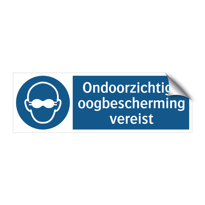 Ondoorzichtige oogbescherming vereist & Ondoorzichtige oogbescherming vereist