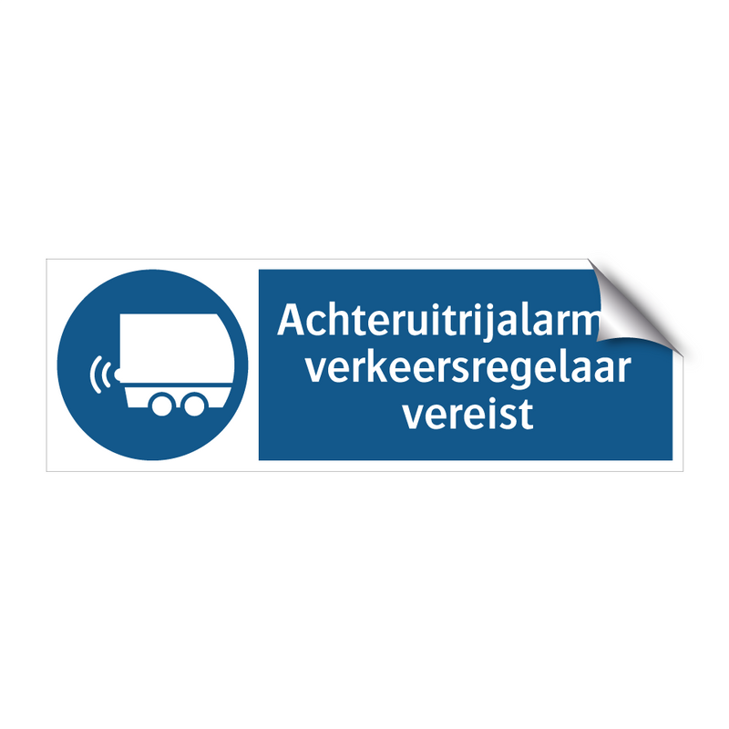 Achteruitrijalarm of verkeersregelaar vereist & Achteruitrijalarm of verkeersregelaar vereist