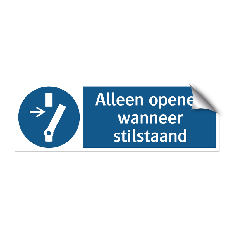 Alleen openen wanneer stilstaand & Alleen openen wanneer stilstaand