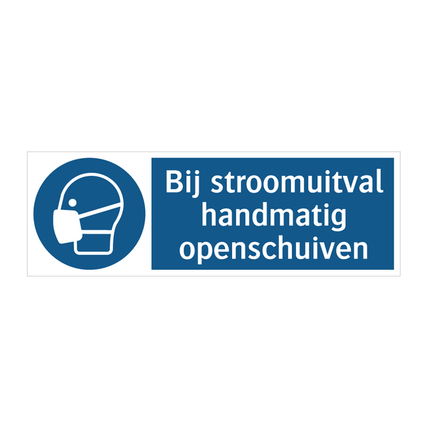 Bij stroomuitval handmatig openschuiven & Bij stroomuitval handmatig openschuiven