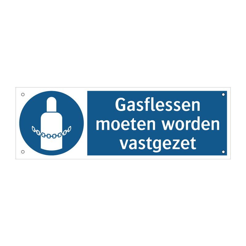 Gasflessen moeten worden vastgezet & Gasflessen moeten worden vastgezet