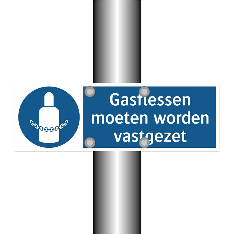 Gasflessen moeten worden vastgezet & Gasflessen moeten worden vastgezet