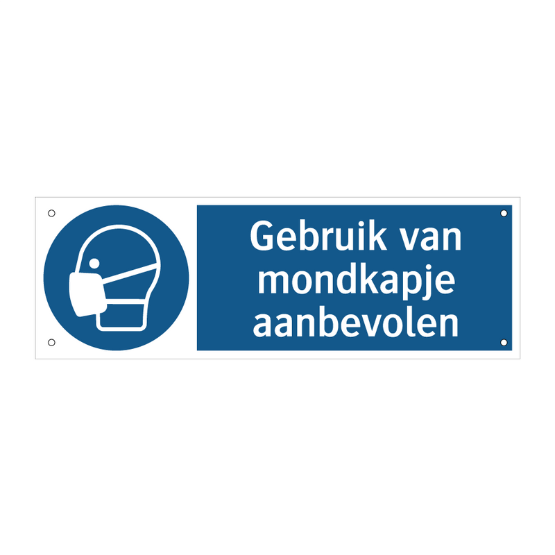 Gebruik van mondkapje aanbevolen & Gebruik van mondkapje aanbevolen