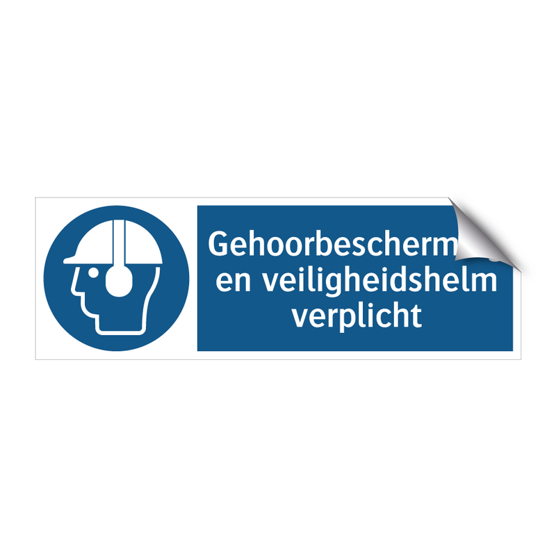 Gehoorbescherming en veiligheidshelm verplicht & Gehoorbescherming en veiligheidshelm verplicht