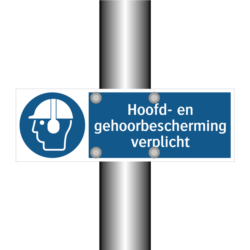 Hoofd- en gehoorbescherming verplicht & Hoofd- en gehoorbescherming verplicht