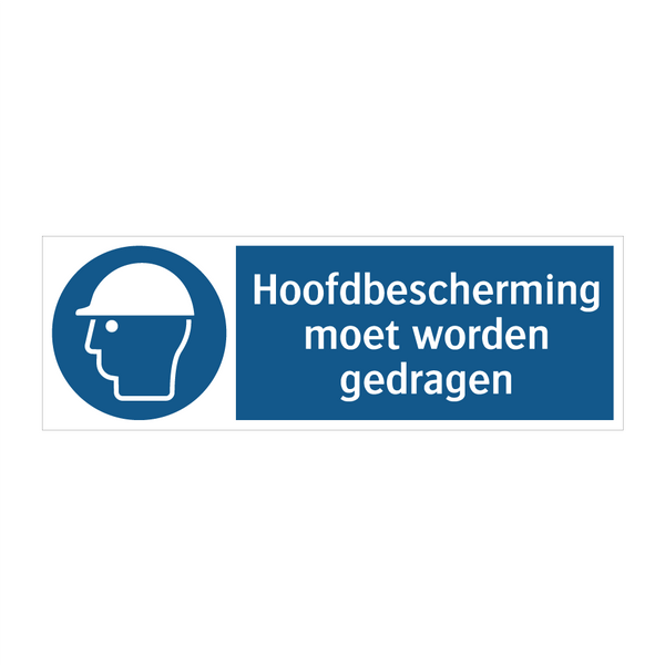 Hoofdbescherming moet worden gedragen & Hoofdbescherming moet worden gedragen