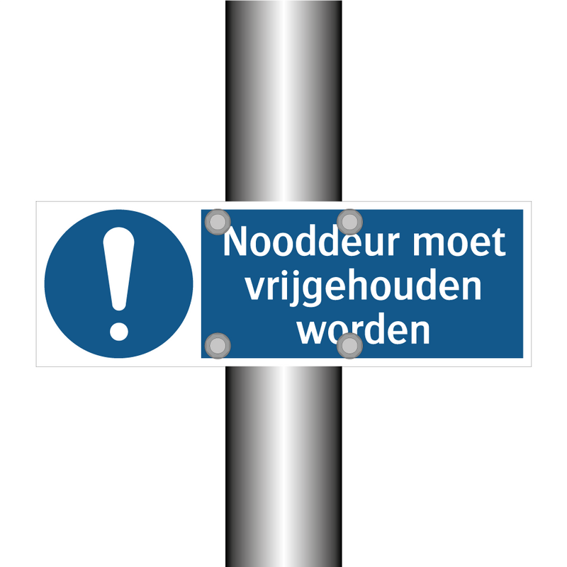 Nooddeur moet vrijgehouden worden & Nooddeur moet vrijgehouden worden