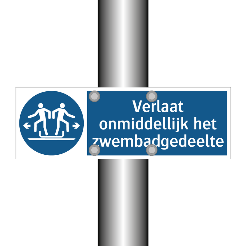 Verlaat onmiddellijk het zwembadgedeelte & Verlaat onmiddellijk het zwembadgedeelte