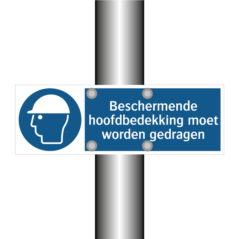 Beschermende hoofdbedekking moet worden gedragen & Beschermende hoofdbedekking moet worden gedragen