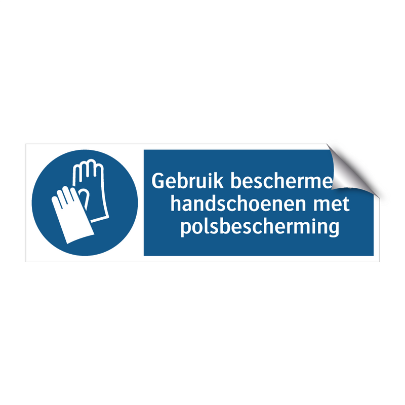 Gebruik beschermende handschoenen met polsbescherming