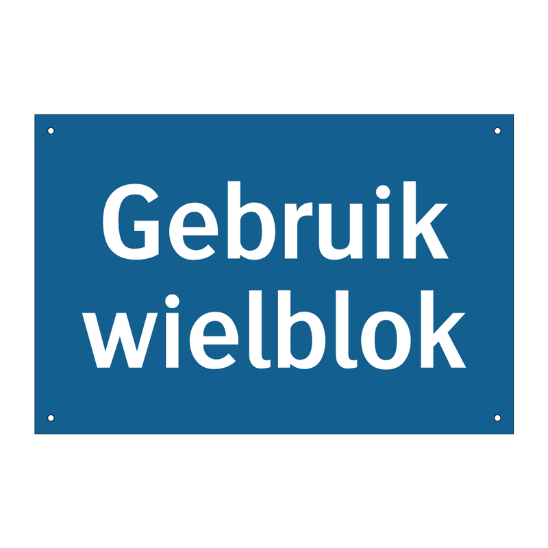 Gebruik wielblok & Gebruik wielblok & Gebruik wielblok & Gebruik wielblok & Gebruik wielblok