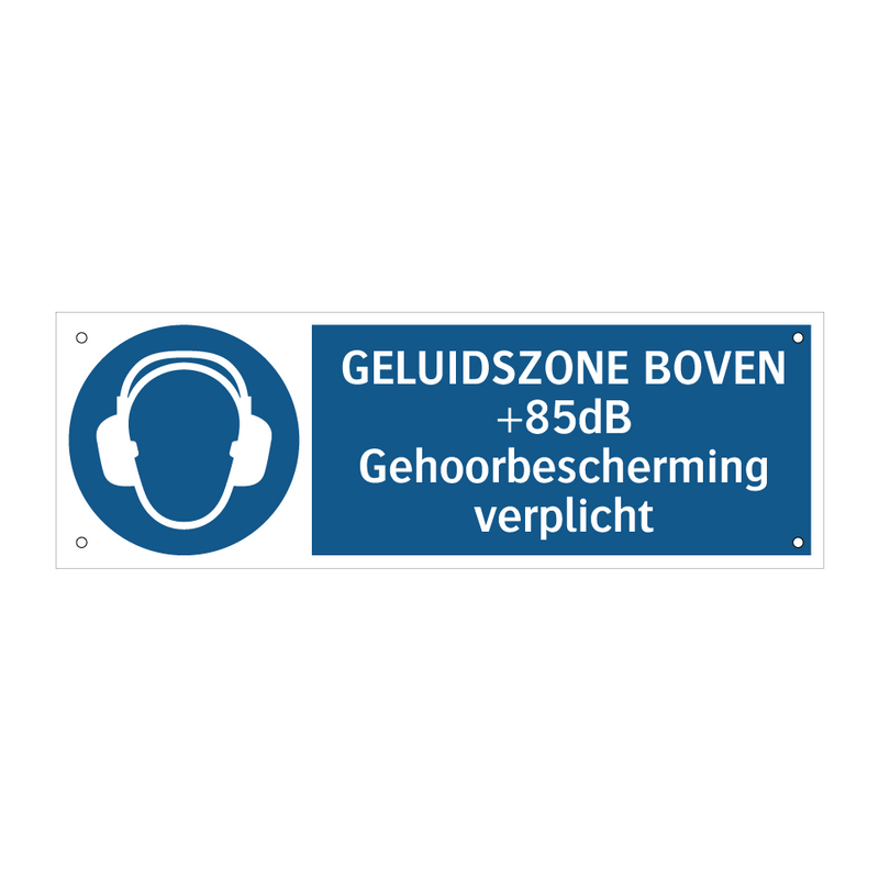 GELUIDSZONE BOVEN 85dB Gehoorbescherming verplicht