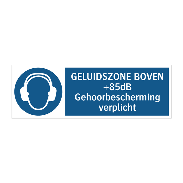 GELUIDSZONE BOVEN 85dB Gehoorbescherming verplicht