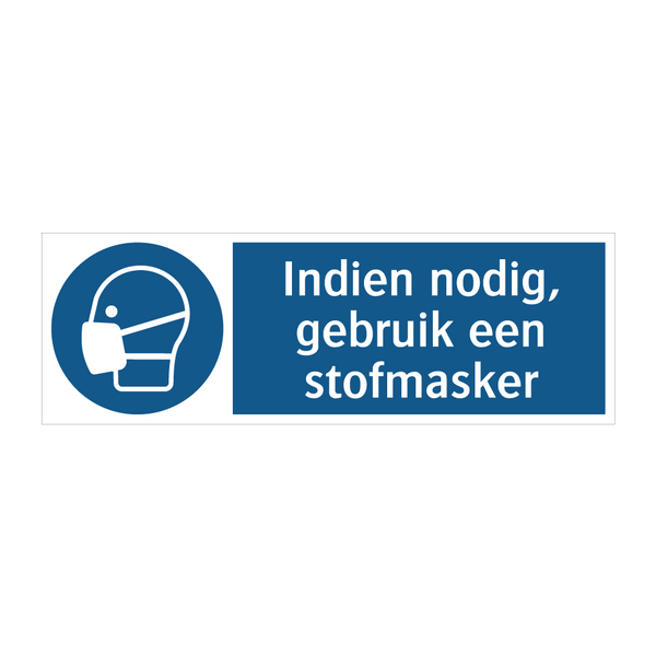 Indien nodig, gebruik een stofmasker & Indien nodig, gebruik een stofmasker