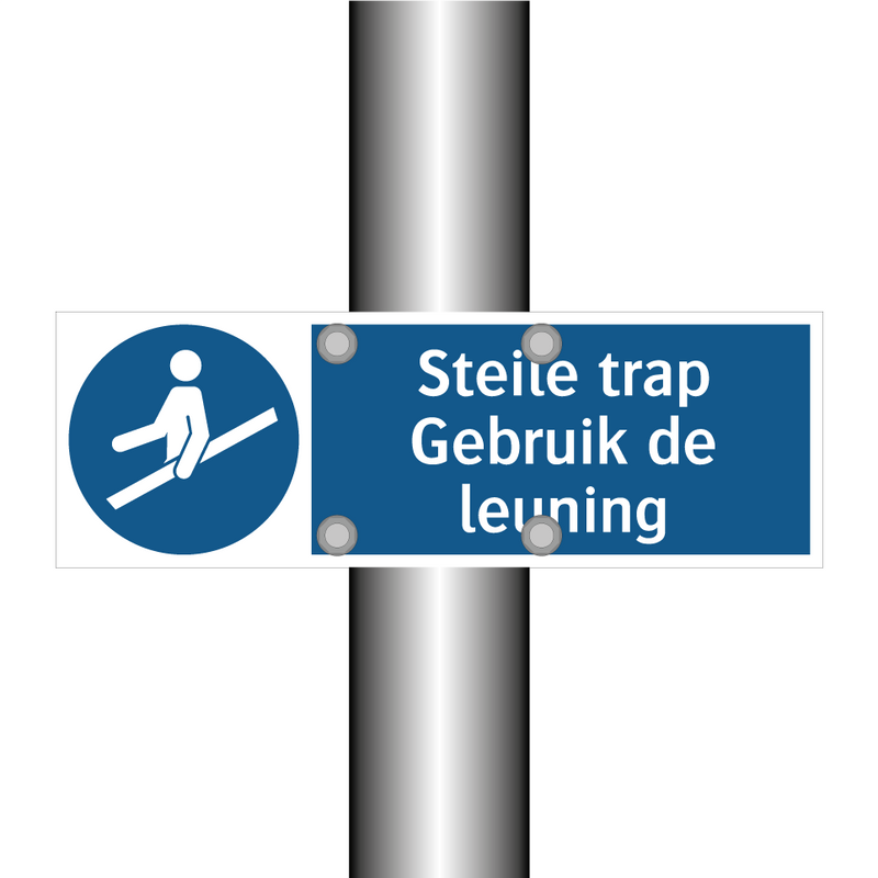 Steile trap Gebruik de leuning & Steile trap Gebruik de leuning & Steile trap Gebruik de leuning