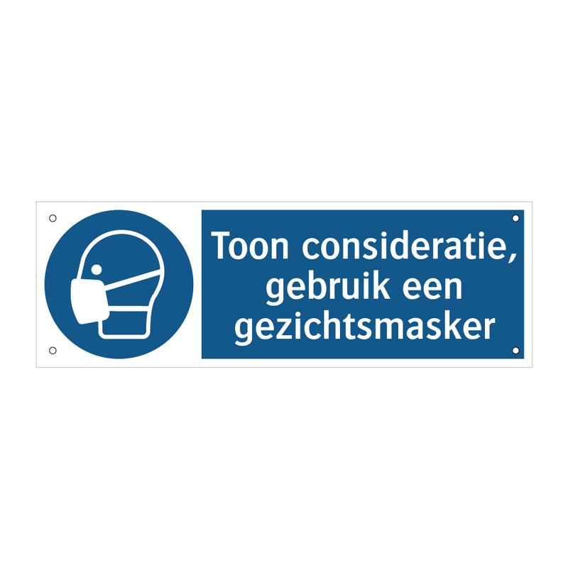 Toon consideratie, gebruik een gezichtsmasker & Toon consideratie, gebruik een gezichtsmasker