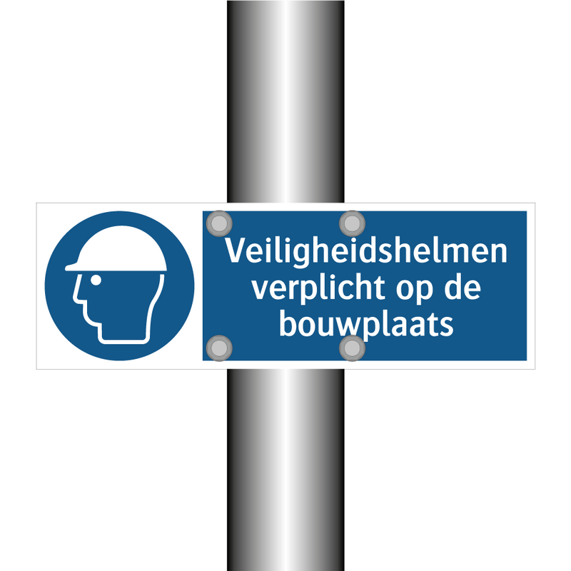 Veiligheidshelmen verplicht op de bouwplaats & Veiligheidshelmen verplicht op de bouwplaats