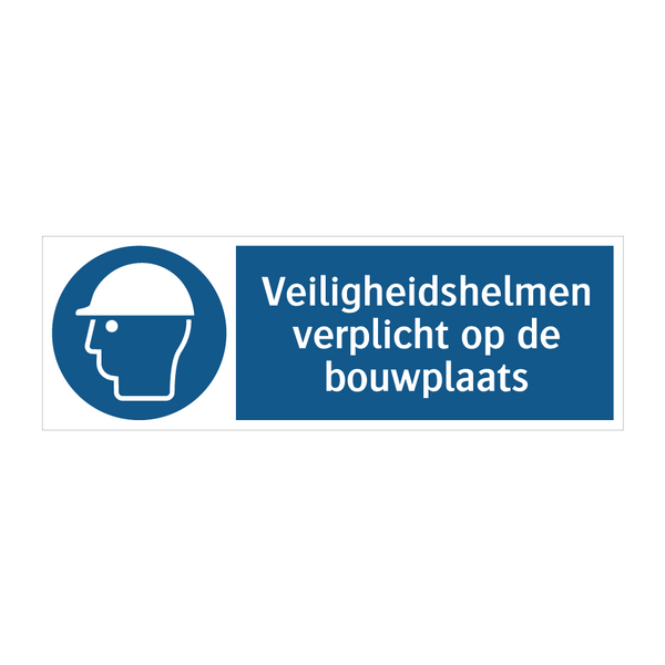 Veiligheidshelmen verplicht op de bouwplaats & Veiligheidshelmen verplicht op de bouwplaats