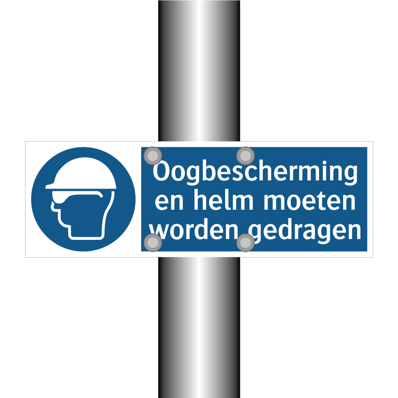 Oogbescherming en helm moeten worden gedragen & Oogbescherming en helm moeten worden gedragen