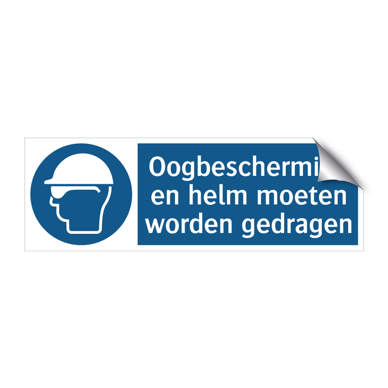 Oogbescherming en helm moeten worden gedragen & Oogbescherming en helm moeten worden gedragen