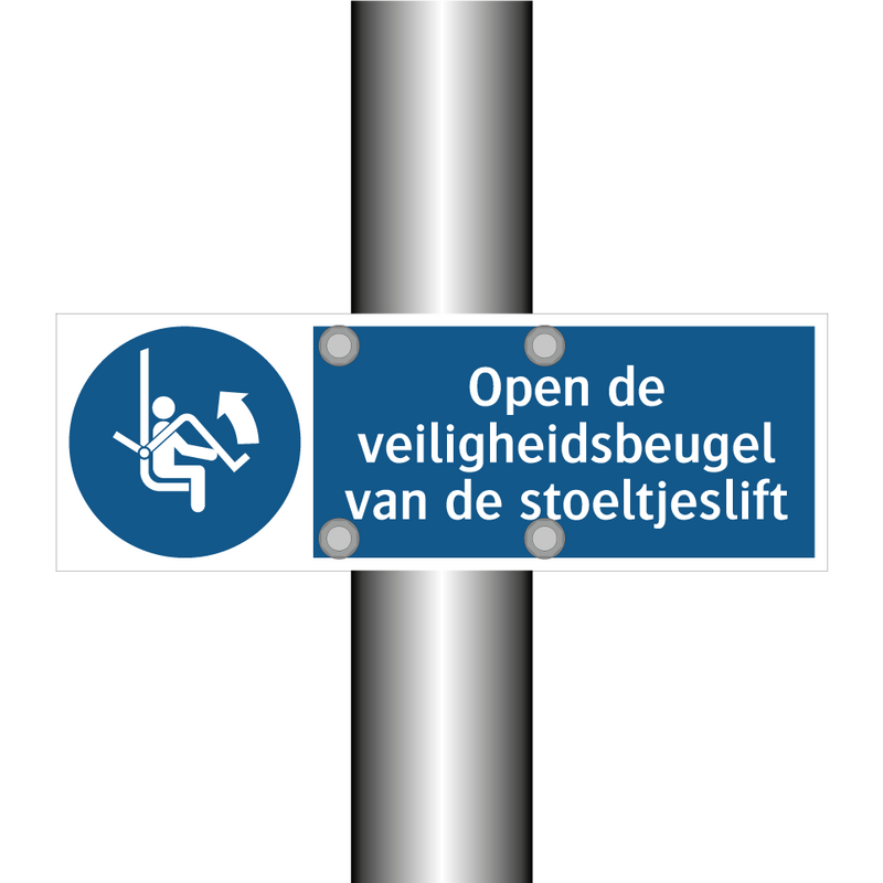 Open de veiligheidsbeugel van de stoeltjeslift & Open de veiligheidsbeugel van de stoeltjeslift