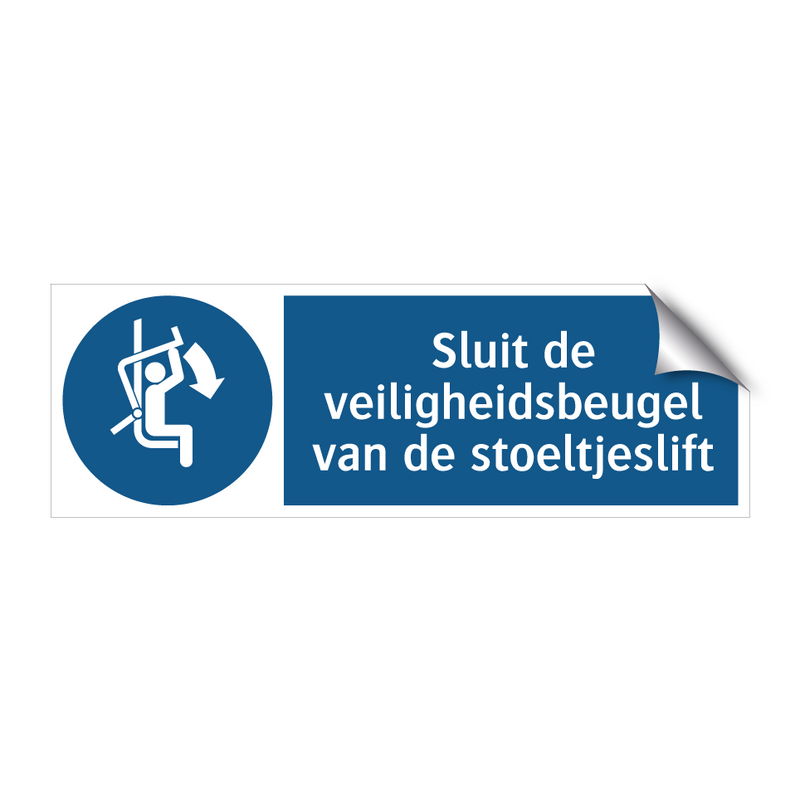 Sluit de veiligheidsbeugel van de stoeltjeslift & Sluit de veiligheidsbeugel van de stoeltjeslift