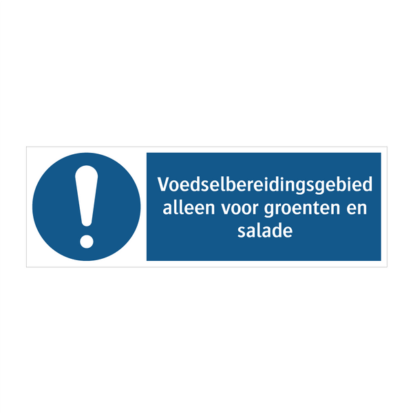 Voedselbereidingsgebied alleen voor groenten en salade