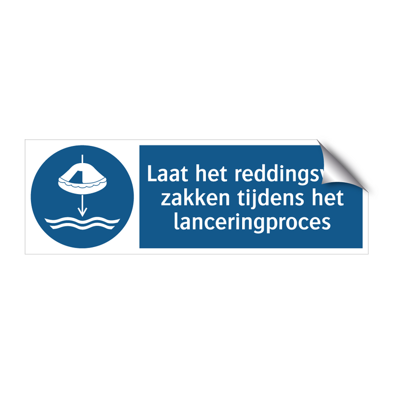 Laat het reddingsvlot zakken tijdens het lanceringproces