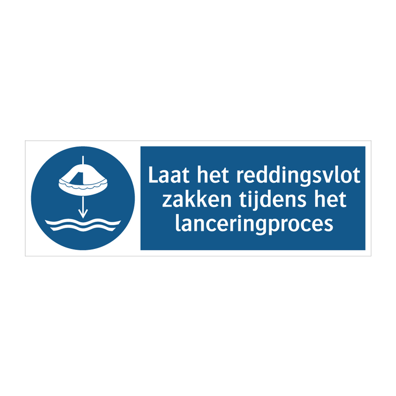 Laat het reddingsvlot zakken tijdens het lanceringproces