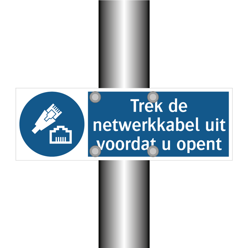 Trek de netwerkkabel uit voordat u opent & Trek de netwerkkabel uit voordat u opent