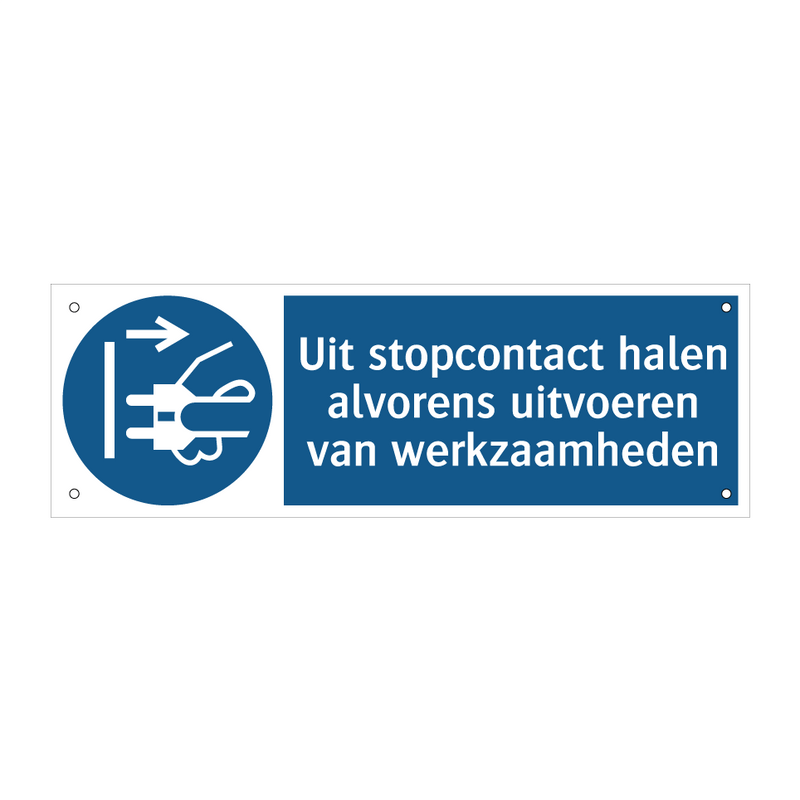 Uit stopcontact halen alvorens uitvoeren van werkzaamheden