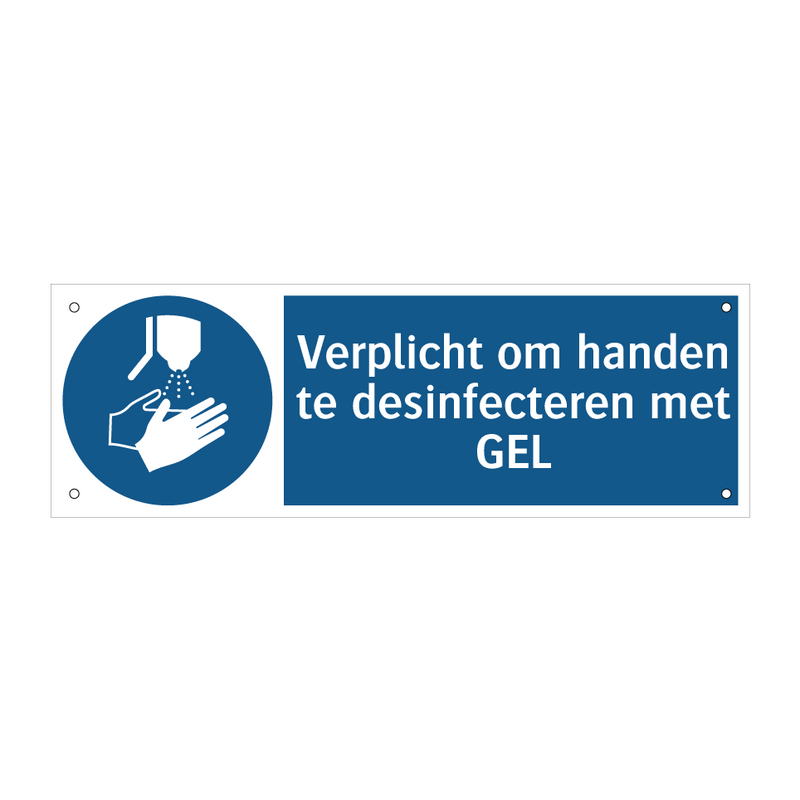 Verplicht om handen te desinfecteren met GEL & Verplicht om handen te desinfecteren met GEL