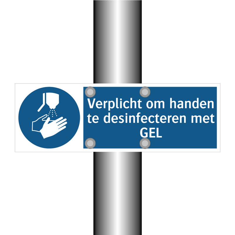 Verplicht om handen te desinfecteren met GEL & Verplicht om handen te desinfecteren met GEL