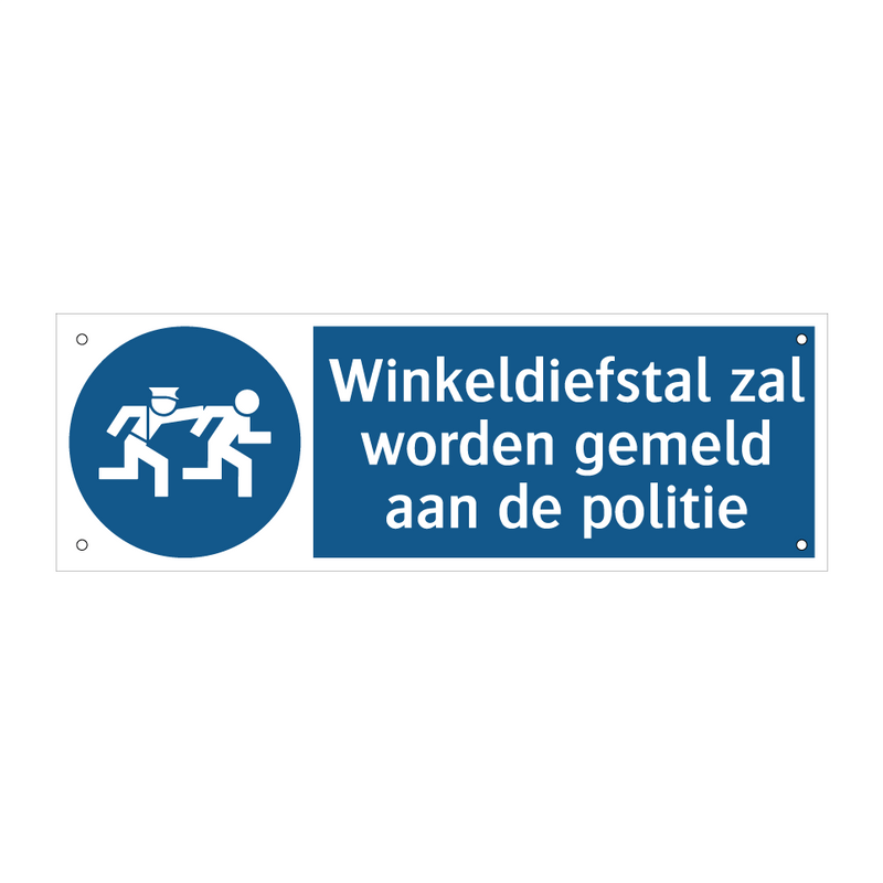 Winkeldiefstal zal worden gemeld aan de politie & Winkeldiefstal zal worden gemeld aan de politie